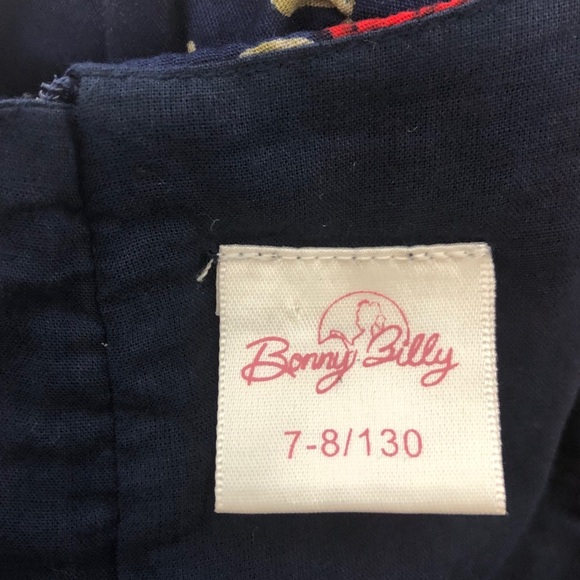 Bonny Billy girls blue red roses floral dress 130 - Picture 3 of 3